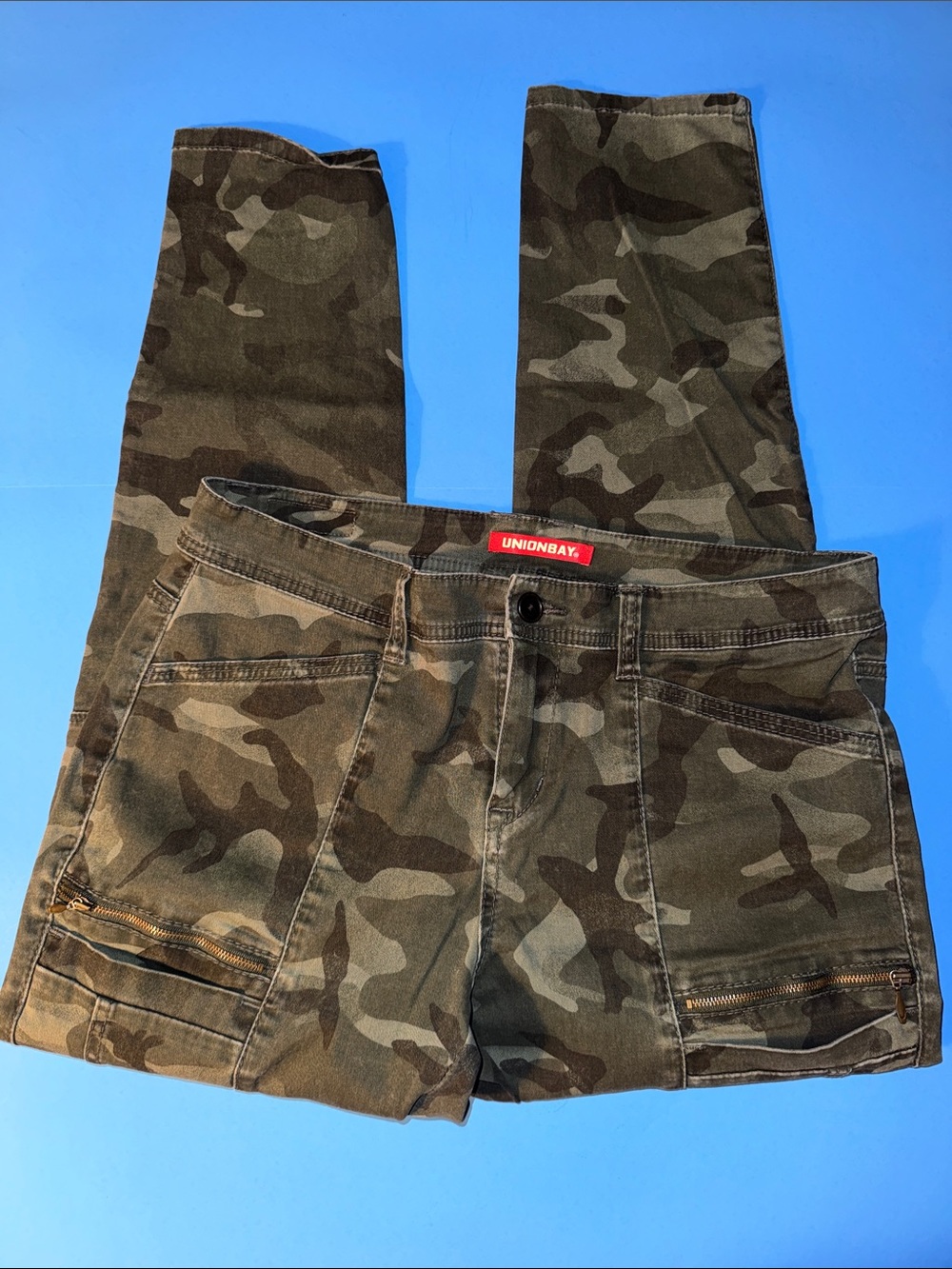 UNIONBAY Camouflage Straight Jeans - Olive Green Camo
